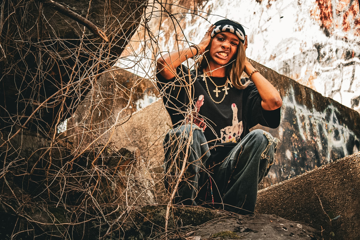 F U 2x Black boxy tee