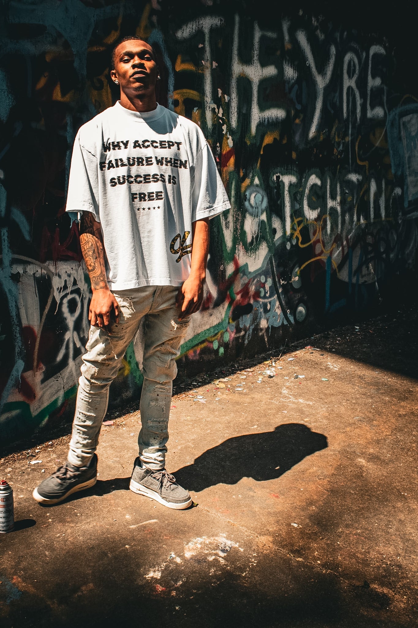 No Excuses White boxy tee